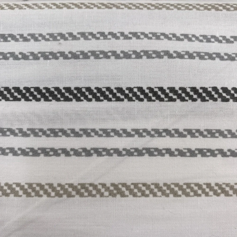 Simply Put Duvet Set FULL/QUEEN White Gray Ticking Stripe 100% Cotton Crisp